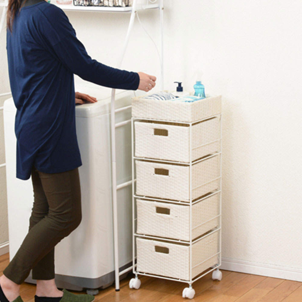 萩原 ランドリーラック ホワイト RAN-2410WH