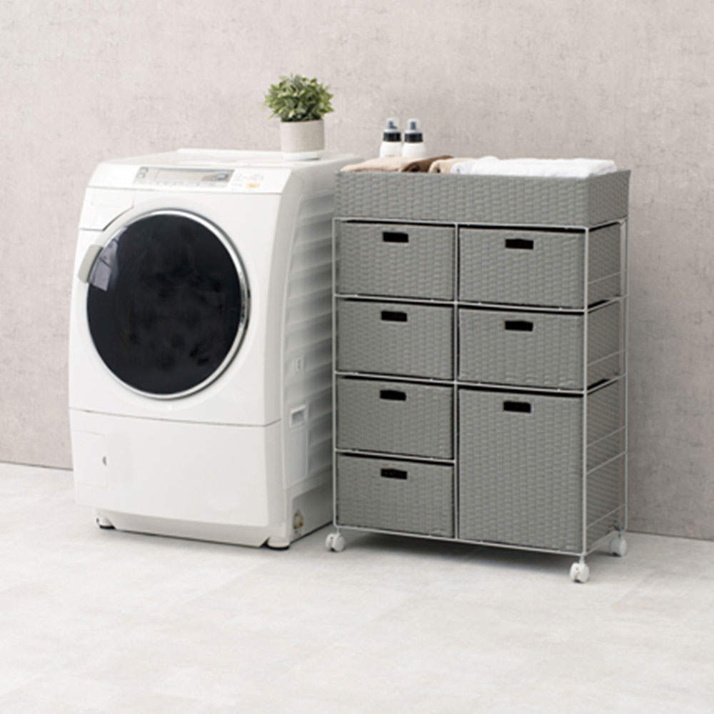 萩原 ランドリーラック グレー RAN-2418GY