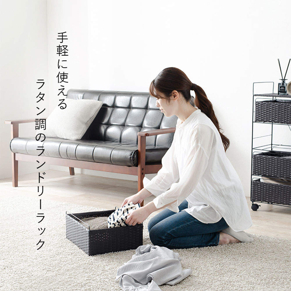 萩原 ランドリーラック ホワイト RAN-2434WH