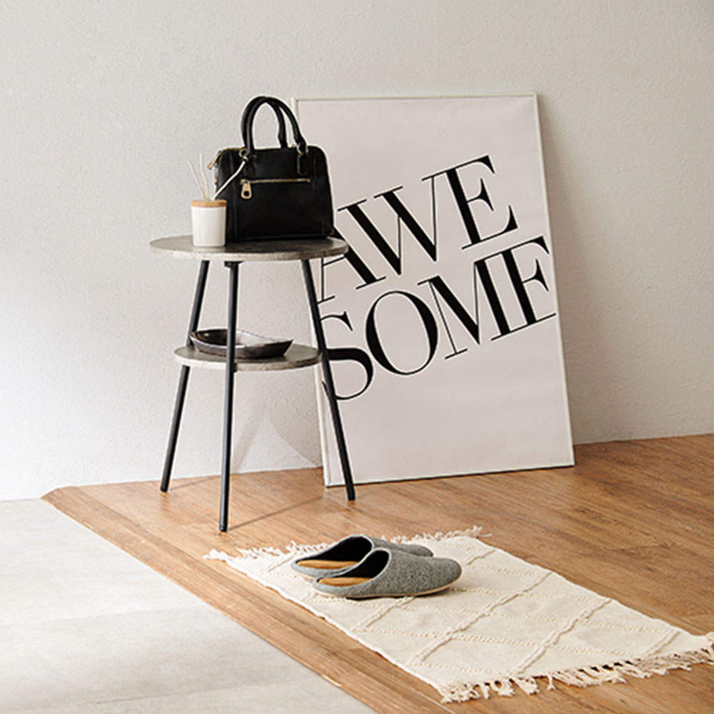 萩原 サイドテーブル マーブルグレー LST-4663MGY