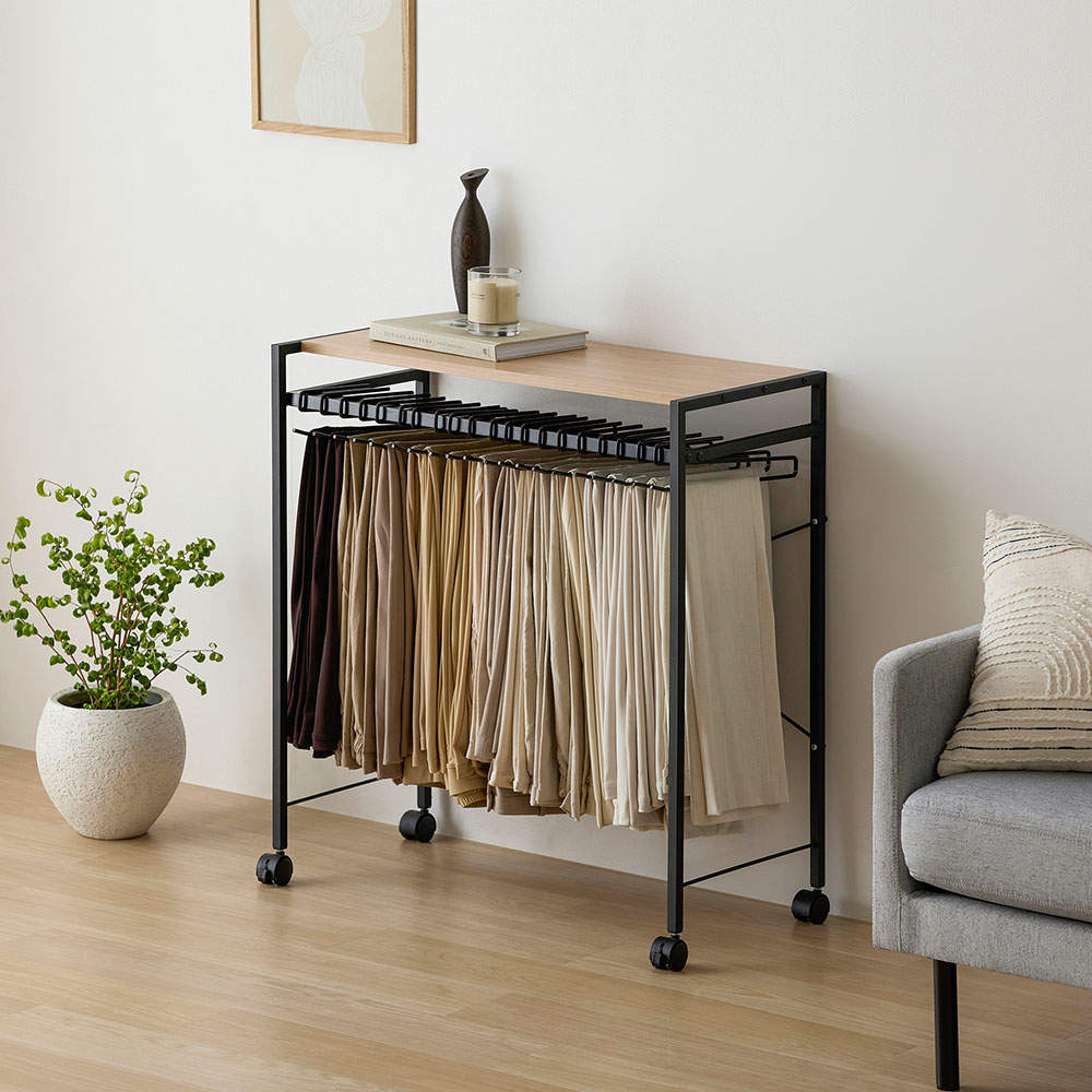 アイリスオーヤマ スラックスハンガー ナチュラル/ブラック HSH-20