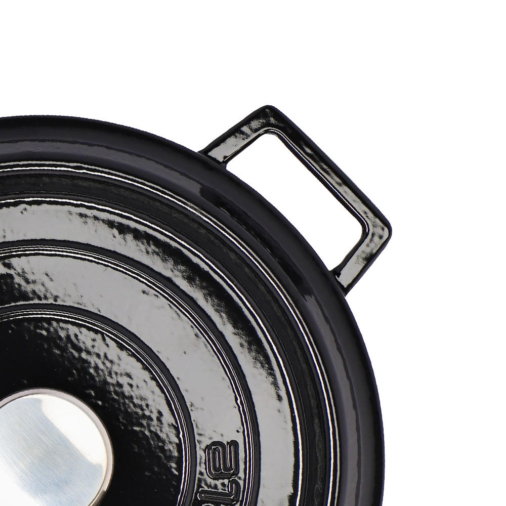 【ポイント20倍】LAVA 鋳鉄ホーロー鍋 ラウンドキャセロール 28cm Shiny Black LV0080