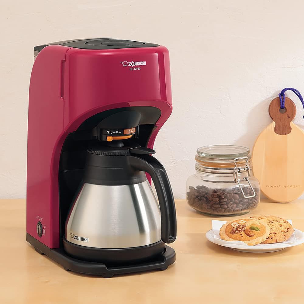 売切れ御免 象印マホービン コーヒーメーカー 珈琲通 5杯用 レッド EC-KV50-RA