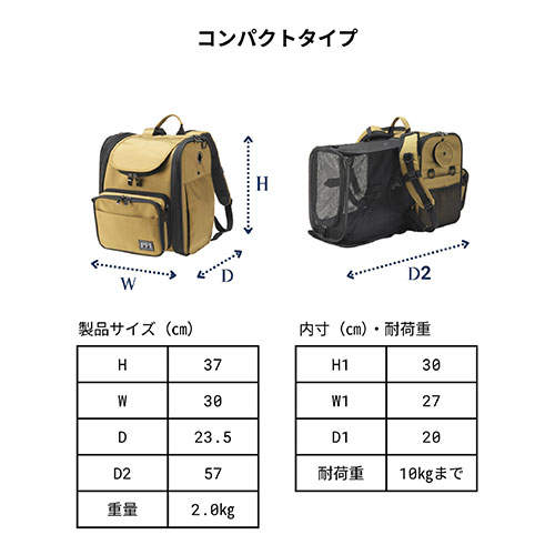 朝日加工 PFIキャリーバッグ カーキ コンパクト