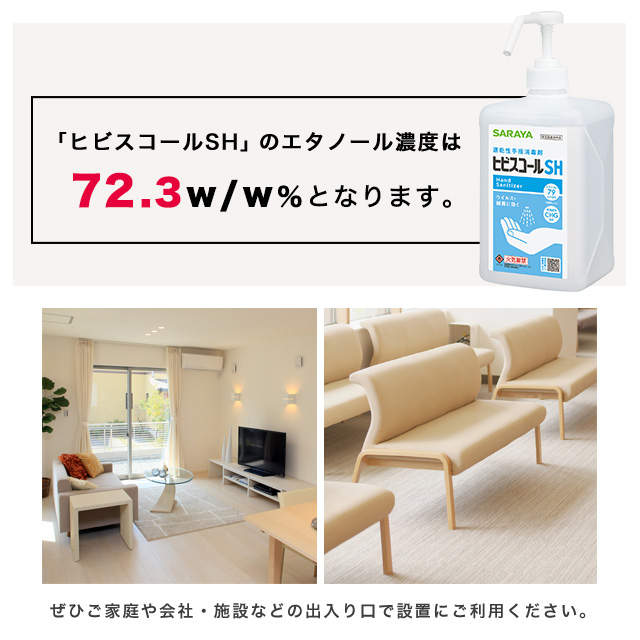 保湿剤入り手指消毒アルコール スプレー サラヤ ヒビスコールSH 噴射ポンプ付 1L×2個