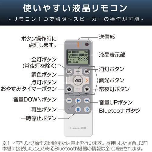 ルミナス Bluetoothスピーカー搭載シーリングライト notes 調光・調色