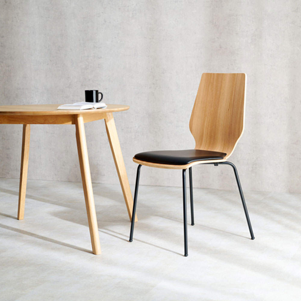 萩原 ダイニングチェア LAGO PVCクッション付 ナチュラル LC-4488NA