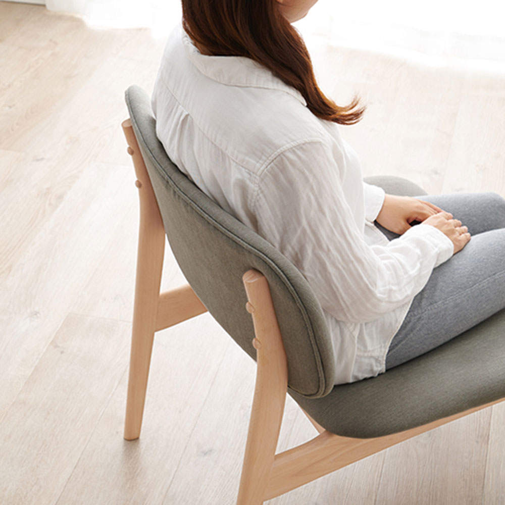 萩原 ダイニングチェア 2脚セット ライトグレー MI-8633LGY