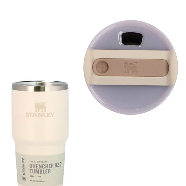 STANLEY スタンレー The Quencher H2.O FlowState Tumbler 真空 スリムクエンチャー クリーム 0.6L 20oz
