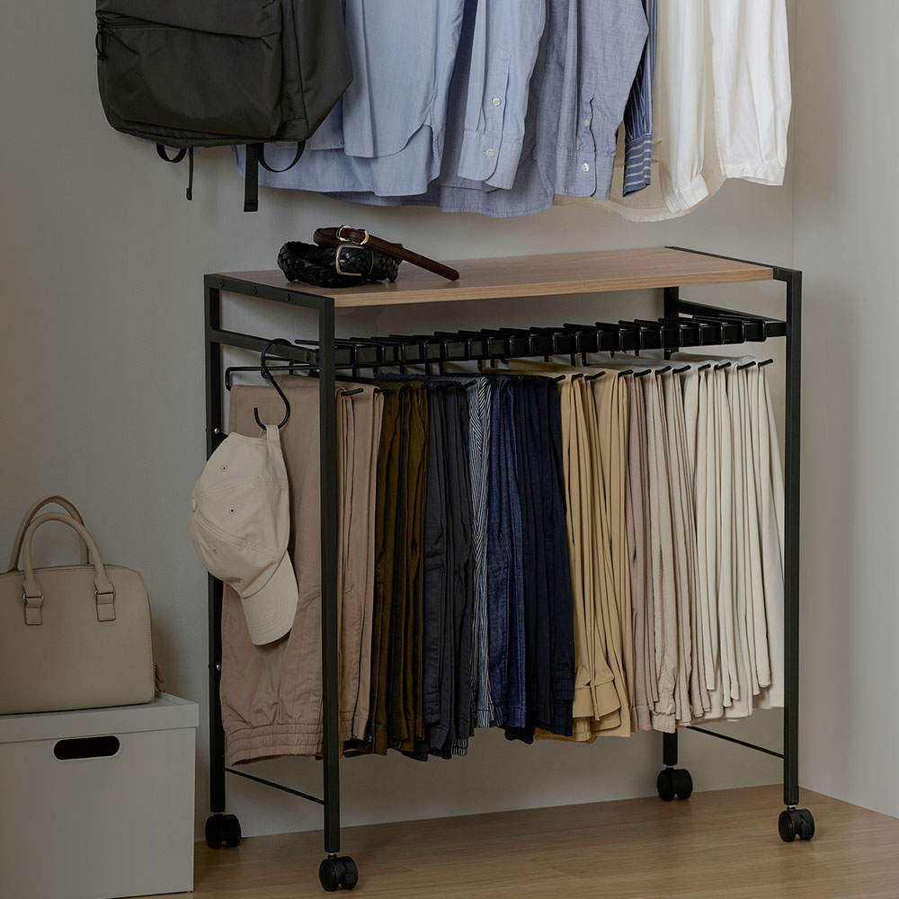 アイリスオーヤマ スラックスハンガー ナチュラル/ブラック HSH-20