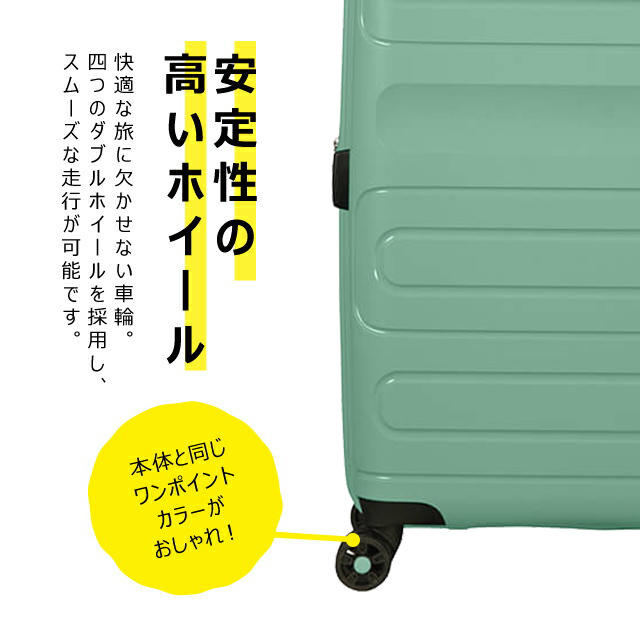 Samsonite スーツケース American Tourister Sunside アメリカンツーリスター サンサイド 77cm EXP ミネラルグリーン【他商品と同時購入不可】