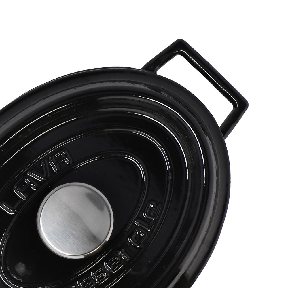 LAVA 鋳鉄ホーロー鍋 オーバルキャセロール 27cm Shiny Black LV0084