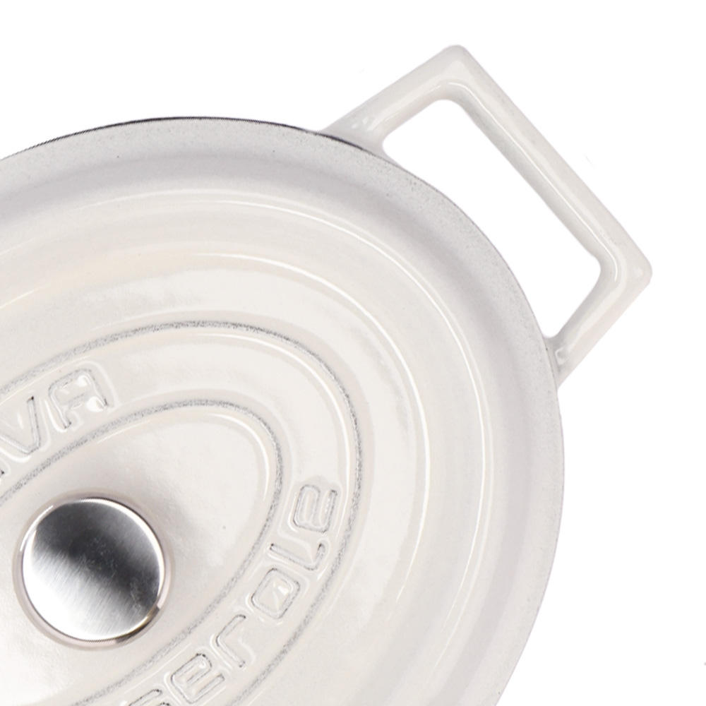 LAVA 鋳鉄ホーロー鍋 オーバルキャセロール 25cm MAJOLICA WHITE LV0105