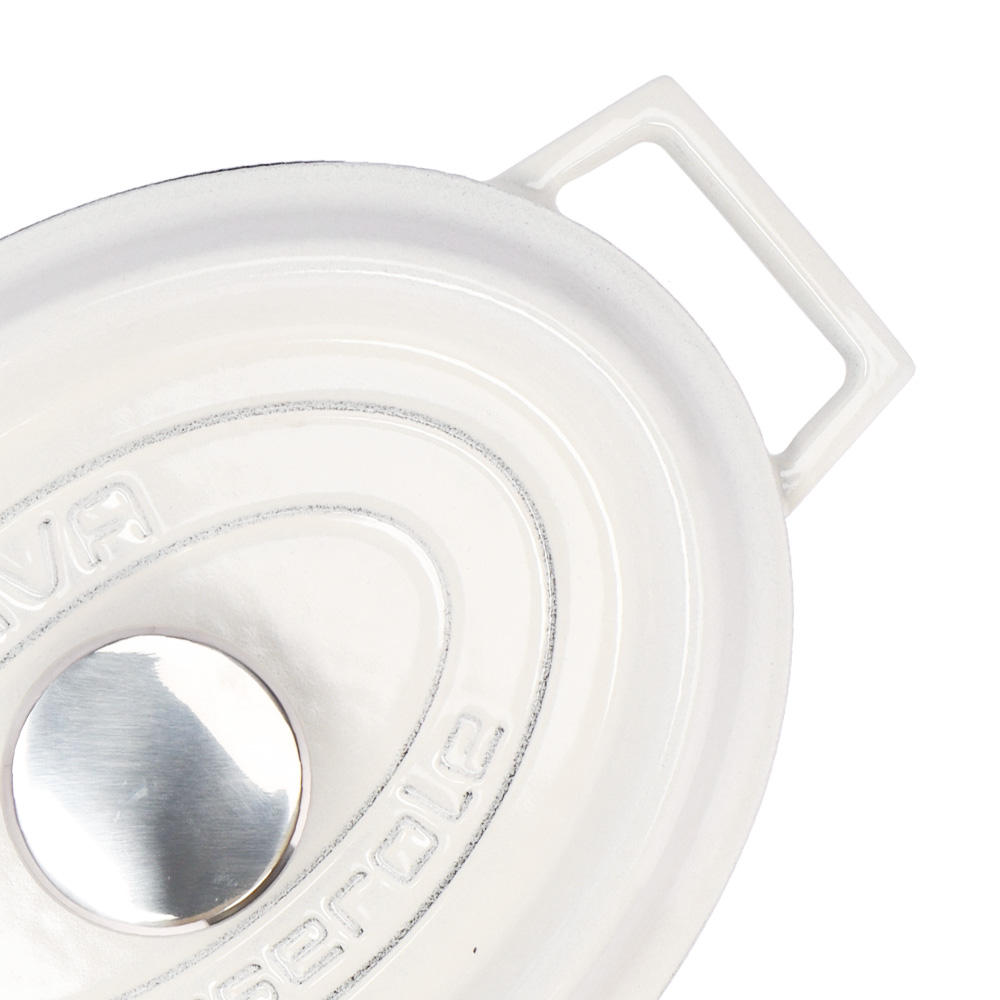 【ポイント20倍】LAVA 鋳鉄ホーロー鍋 オーバルキャセロール 27cm MAJOLICA WHITE LV0106