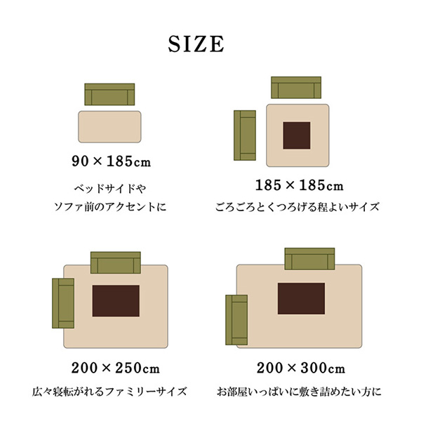 イケヒコ ノート ラグカーペット 長方形 200×300cm グリーン NOT300
