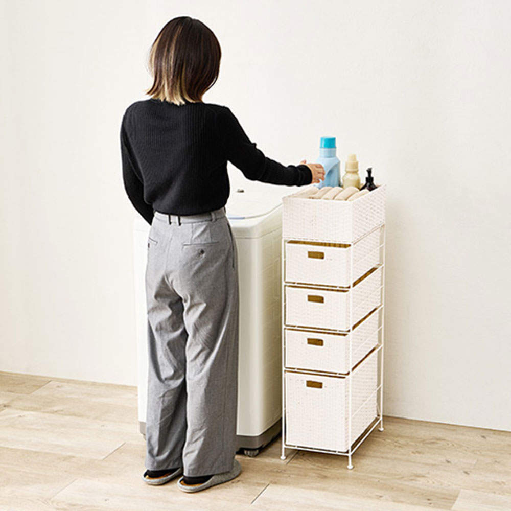 萩原 ランドリーラック ホワイト RAN-2421WH