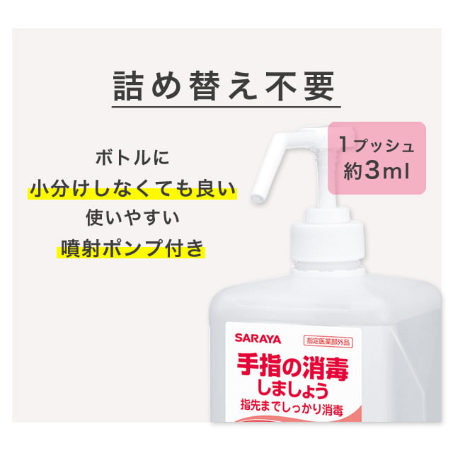 手指消毒アルコール スプレー サラヤ ヒビスコールSH 噴射ポンプ付 1L×10個