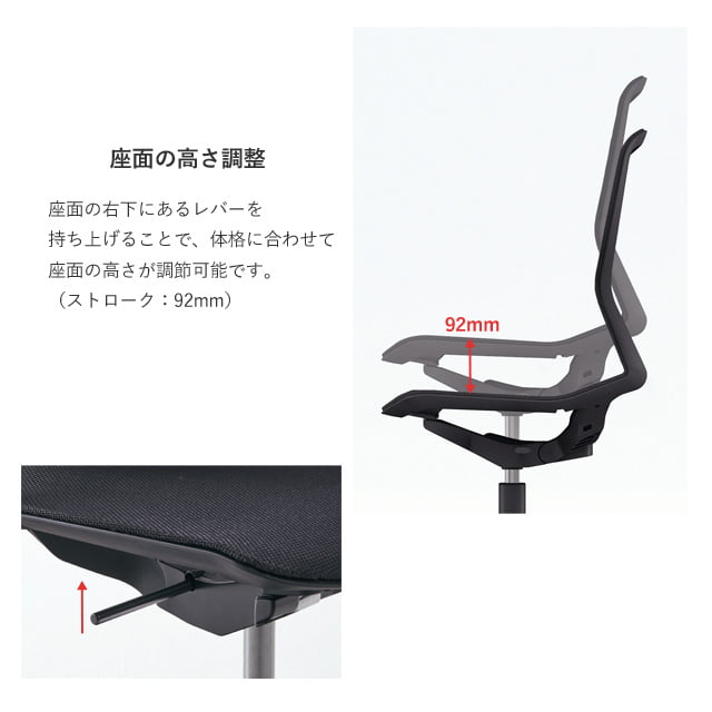 【受注生産品】 オカムラ オフィスチェア シナーラ デザインアーム ブラック ホローウレタンキャスター CD77JK F2X1