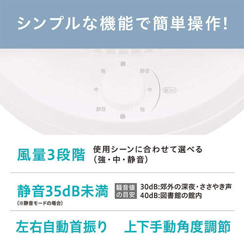 アイリスオーヤマ サーキュレーター 左右首振り 8畳 ホワイト PCF-HD15EC-W