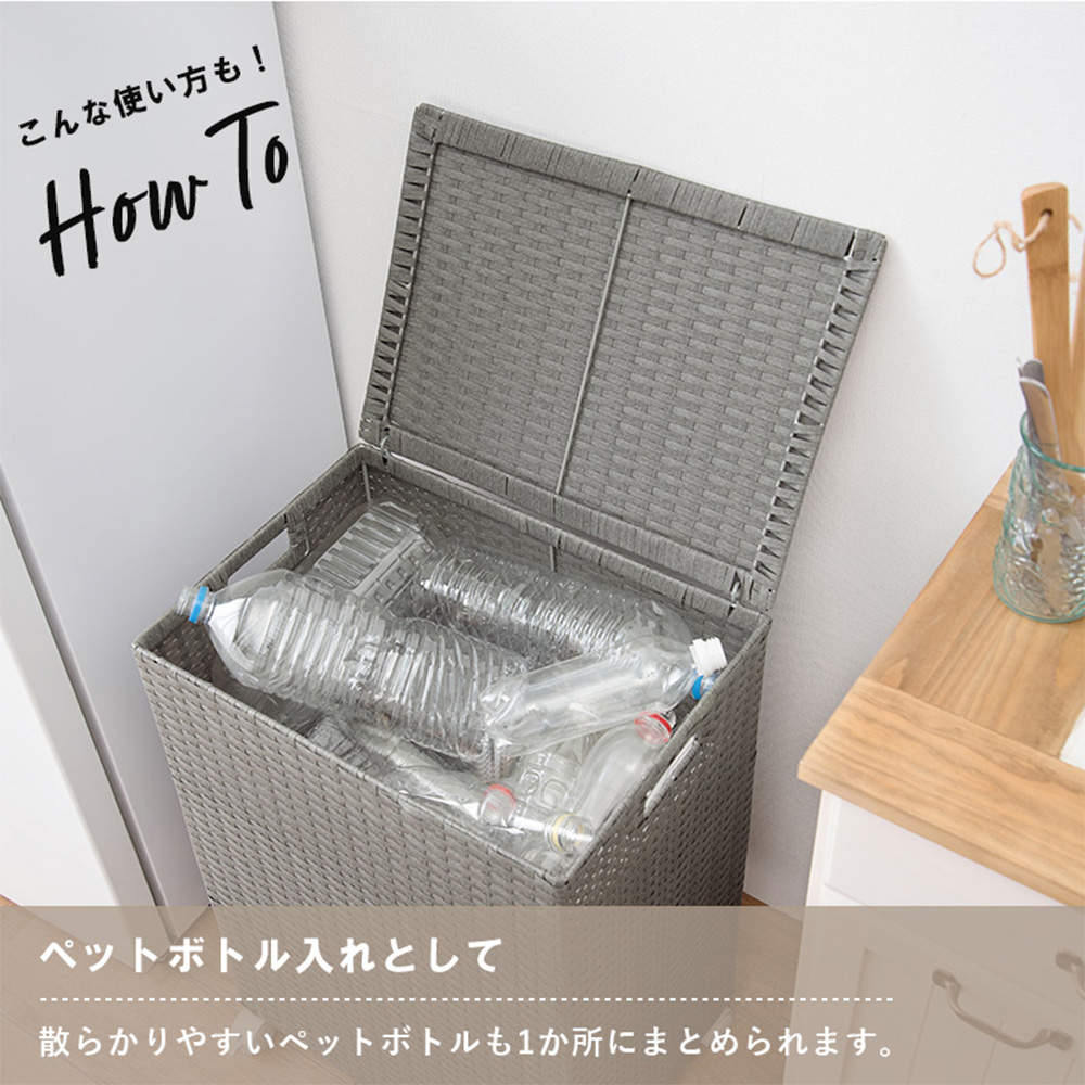 萩原 キャスター付収納ボックス ホワイト RUD-2422WH