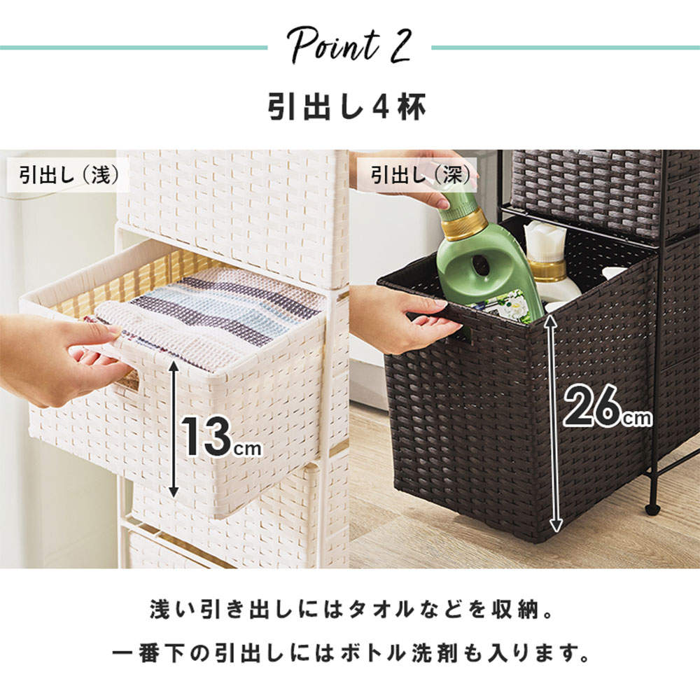 萩原 ランドリーラック ホワイト RAN-2421WH