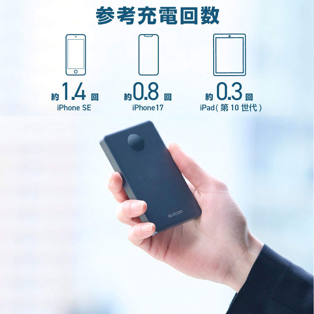【送料弊社負担】エレコム モバイルバッテリー 半固体 5000mAh 22.5W Type-C 1ポート USB-A 1ポート PSE認証 EC-C60MN【他商品と同時購入不可】
