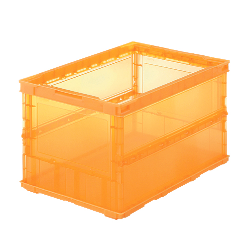 トラスコ オリコン スケルコン 薄型折りたたみコンテナ 52.7L オレンジ: