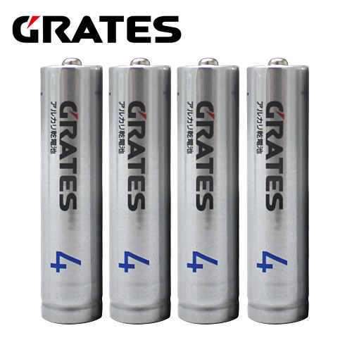 M&M アルカリ乾電池 GRATES 単4形 4本: