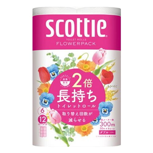 日本製紙クレシア スコッティ フラワーパック 2倍長持ち 香り付き ダブル 6ロール:
