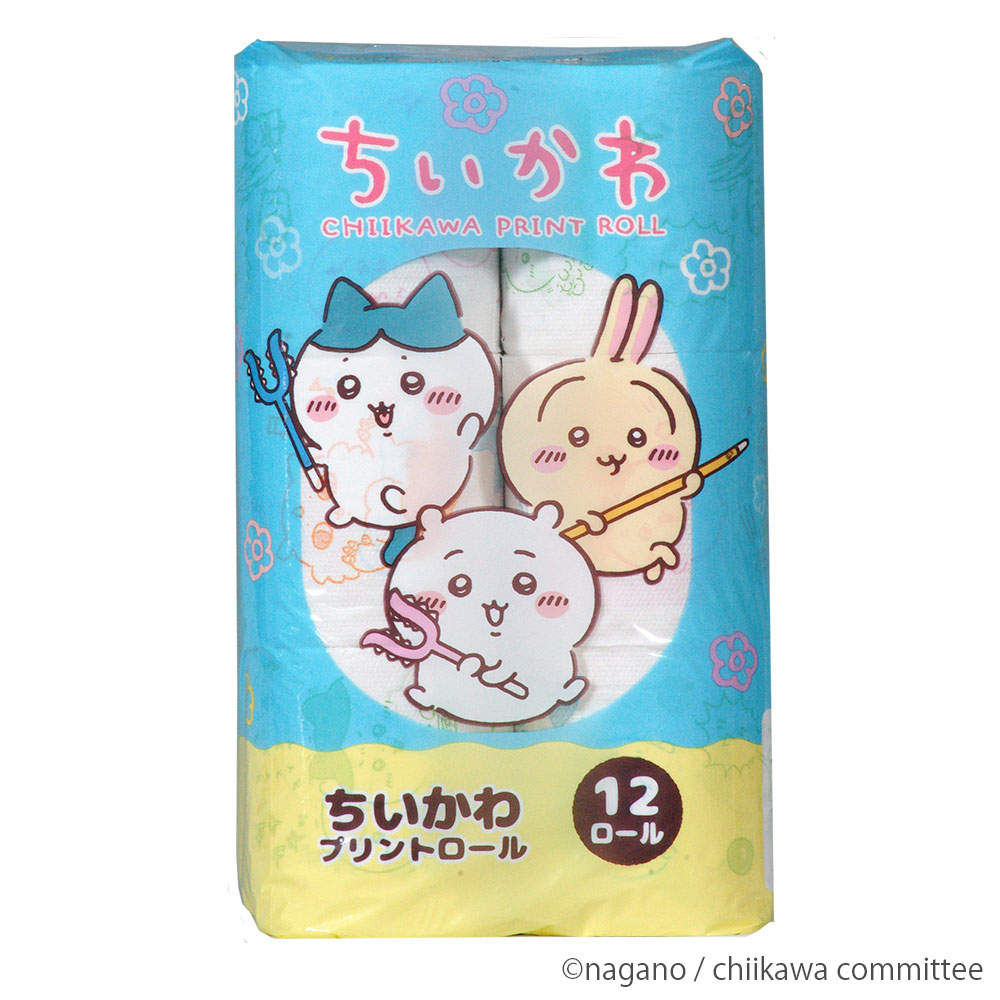 西日本衛材 トイレットペーパー ちいかわプリントロール ダブル 25m 12ロール: