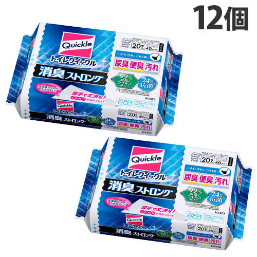 花王 トイレクイックル 消臭ストロング 詰替用 20枚入×12個: