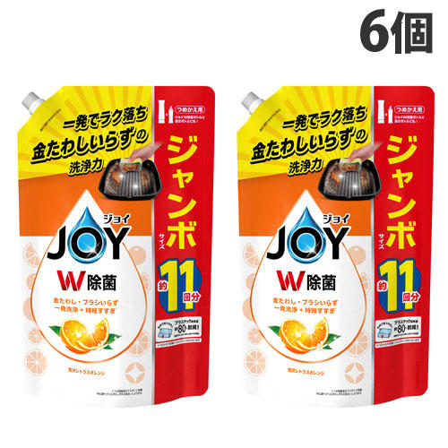 P＆G 除菌ジョイ コンパクト 贅沢シトラスオレンジの香り 詰替用 ジャンボサイズ 1425ml×6個: