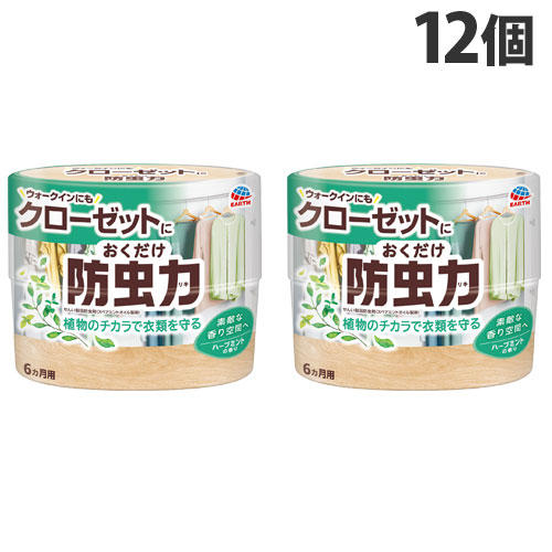 アース製薬 クローゼットにおくだけ防虫力 ハーブミントの香り 300ml×12個: