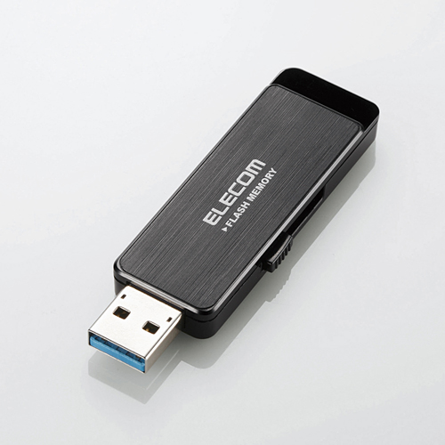 エレコム USBフラッシュメモリ ハードウェア暗号化 AESセキュリティ機能付 USB3.0 16GB ブラック MF-ENU3A16GBK: