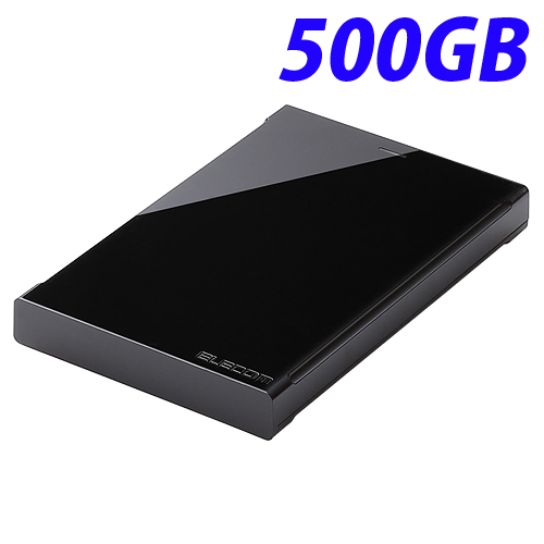 エレコム HDD USB3.0対応 ポータブルハードディスクドライブ 500GB ブラック ELP-CED005UBK: