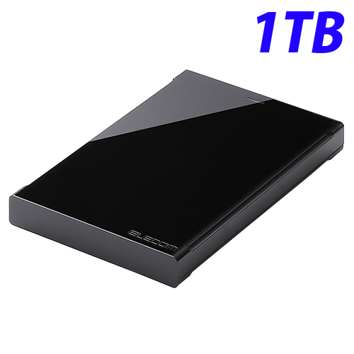 エレコム HDD USB3.0対応 ポータブルハードディスクドライブ 1TB ブラック ELP-CED010UBK: