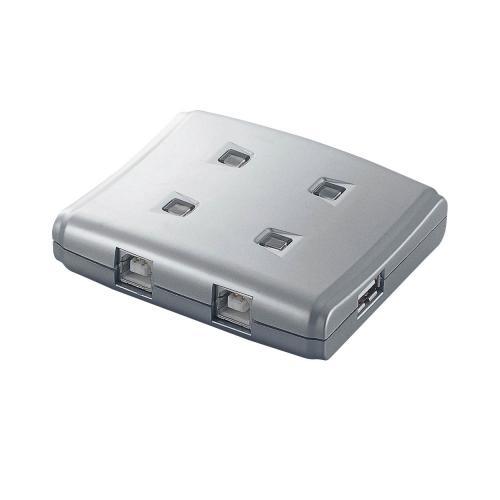 エレコム USB2.0対応 手動切替器 4台切替用 シルバー USS2-W4: