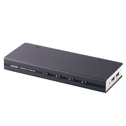 エレコム パソコン切替器 KVMスイッチ DVI対応 USBスピーカー 4台 KVM-DVHDU4: