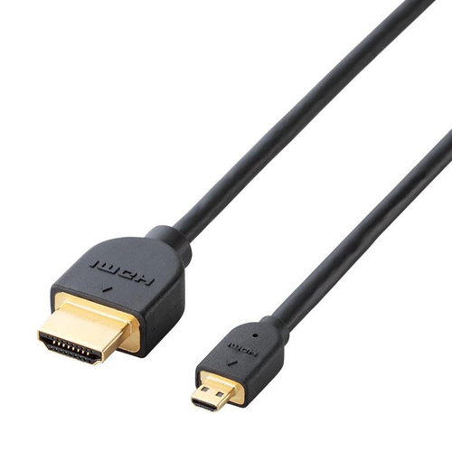 エレコム HDMI-Microケーブル(A-D) ハイスピード 1.5m イーサネット/4K/3D/オーディオリターン 【PS3/PS4/Xbox360/ニンテンドークラシックミニ対応】 ブラック DH-HD14EU15BK: