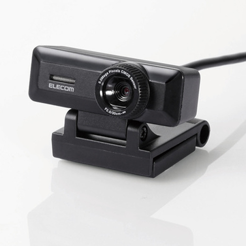 エレコム 高精細 Full HD対応 500万画素Webカメラ ブラック UCAM-C750FBBK: