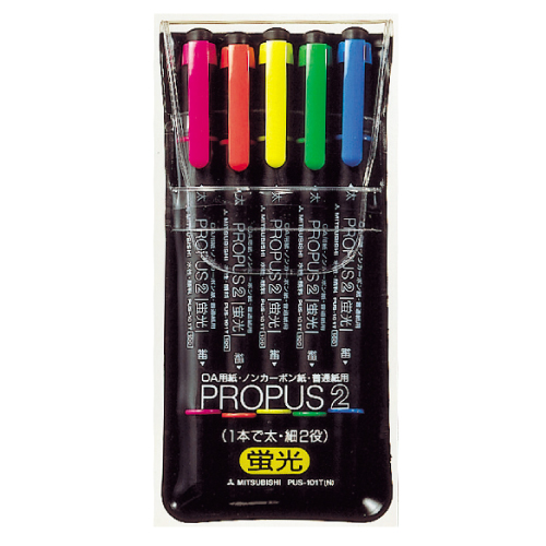 三菱鉛筆 蛍光ペン プロパス2 5色セット PUS-101TN5C: