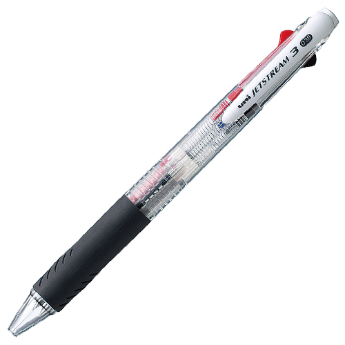 三菱鉛筆 3色ボールペン ジェットストリーム 0.38mm 透明 SXE340038.T: