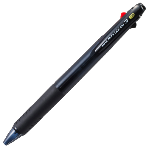 三菱鉛筆 3色ボールペン ジェットストリーム 0.38mm 透明ブラック SXE340038T.24: