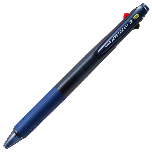 三菱鉛筆 3色ボールペン ジェットストリーム 0.38mm 透明ネイビー SXE340038T.9: