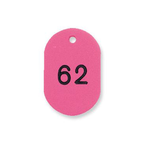 プラスチック番号札(番号入) 小 51～100番 ピンク: