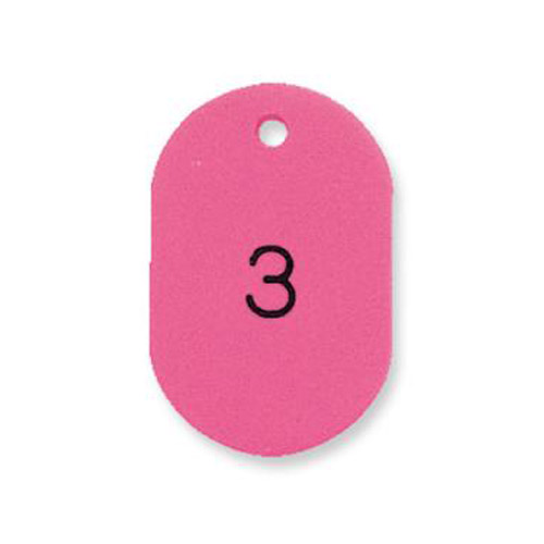 プラスチック番号札(番号入) 大 1～50番 ピンク: