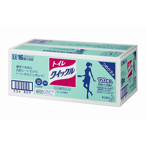 花王 トイレ用掃除シート クイックル トイレクイックル つめかえ用 120枚: