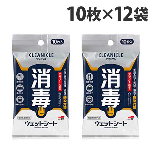 ソフト99 クリニクル 消毒ウェットシート 10枚入×12袋【指定医薬部外品】: