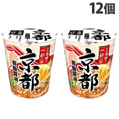 【賞味期限:24.10.23】エースコック ご当地の一杯 京都 背脂醤油ラーメン 62g×12個: