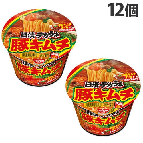 【賞味期限:24.12.13】日清食品 デカうま 豚キムチ 101g×12個: